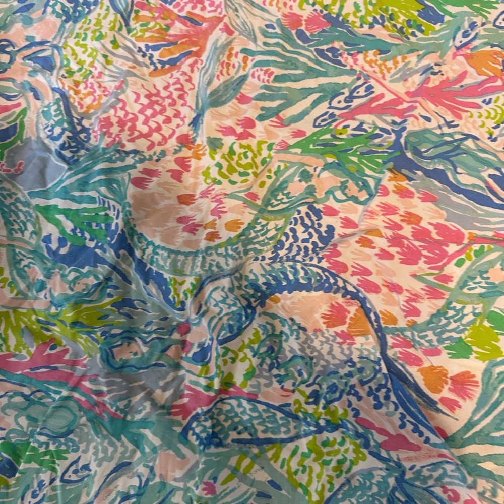 Lilly Pulitzer Colorful Mermaid crib  Bedding Sheets 2 pieces EUC